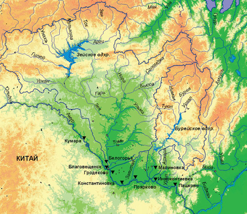 Карта бурейского водохранилища