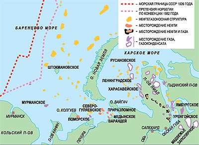 Карта печорского моря